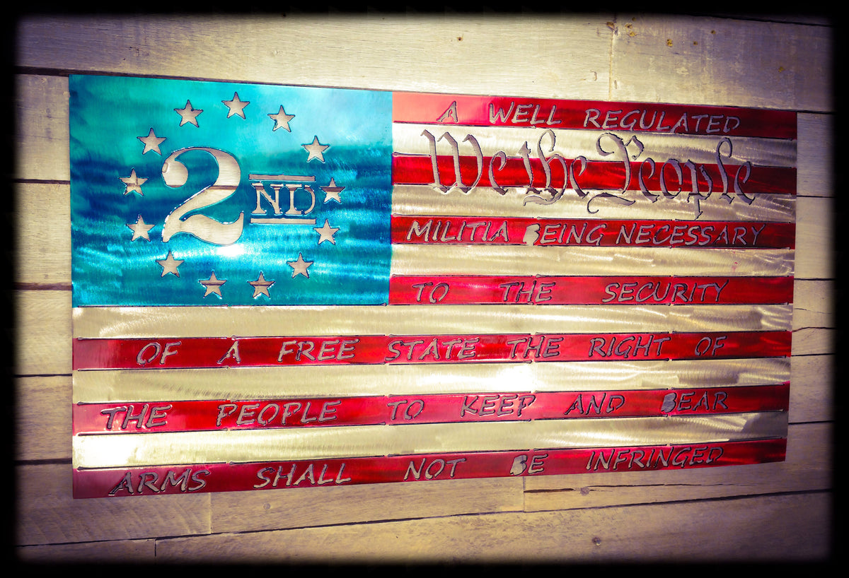 2nd Amendment Flag Metal Wall Sculpture – Hersey Customs Inc.